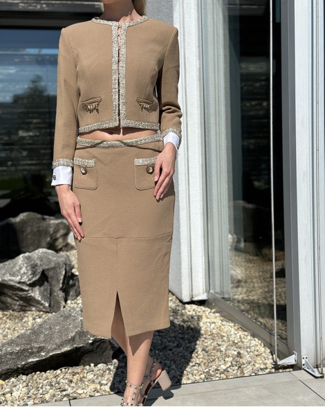 Kostým dámský Elisabetta Franchi hnědý